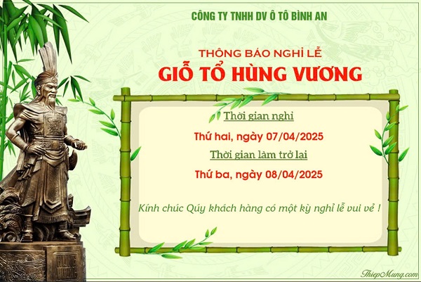 Lịch nghỉ lễ Giỗ tổ Hùng Vương 2025